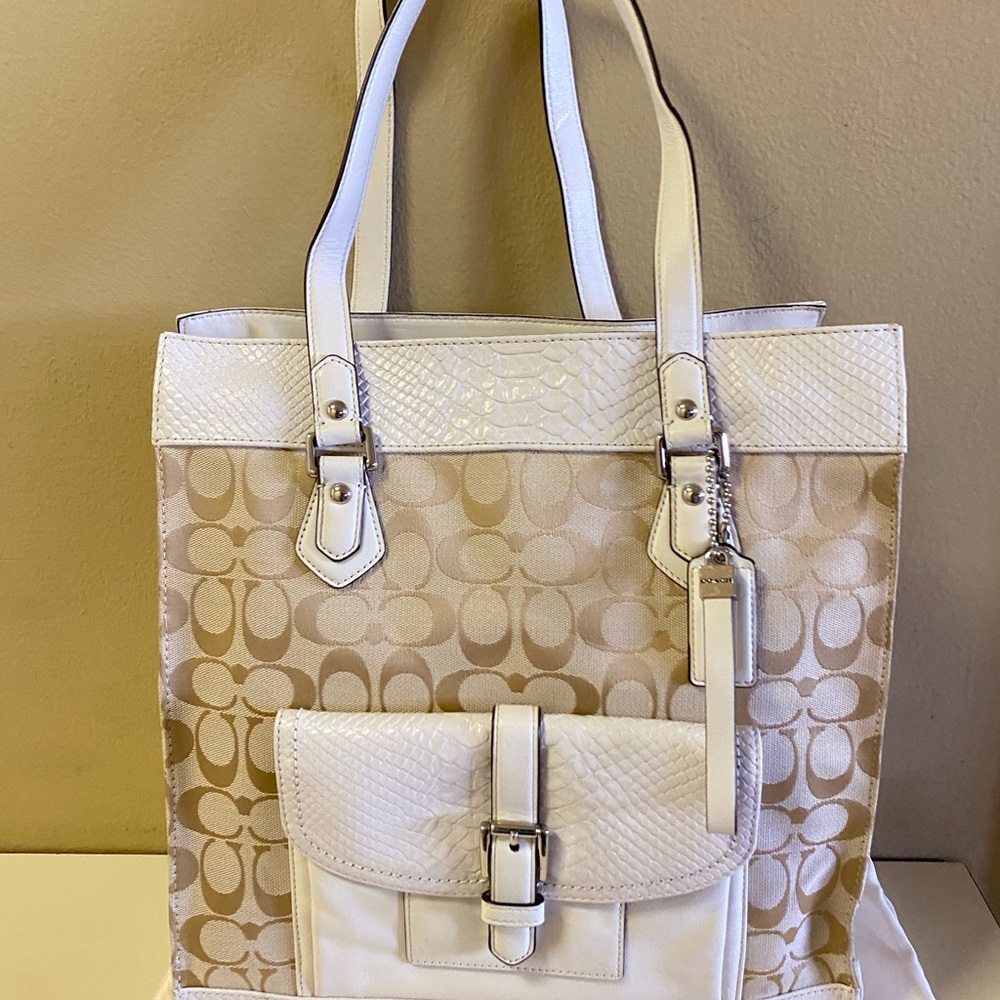 Coach Charlie Python Embossed Leather Shoulder Bag - image 6